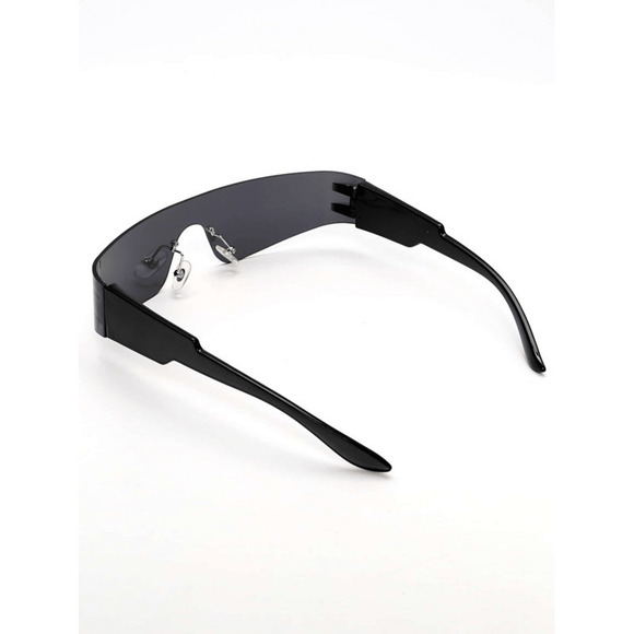 Rimless Wrapped Glasses With Y2K Futuristic Technology, Personaliz